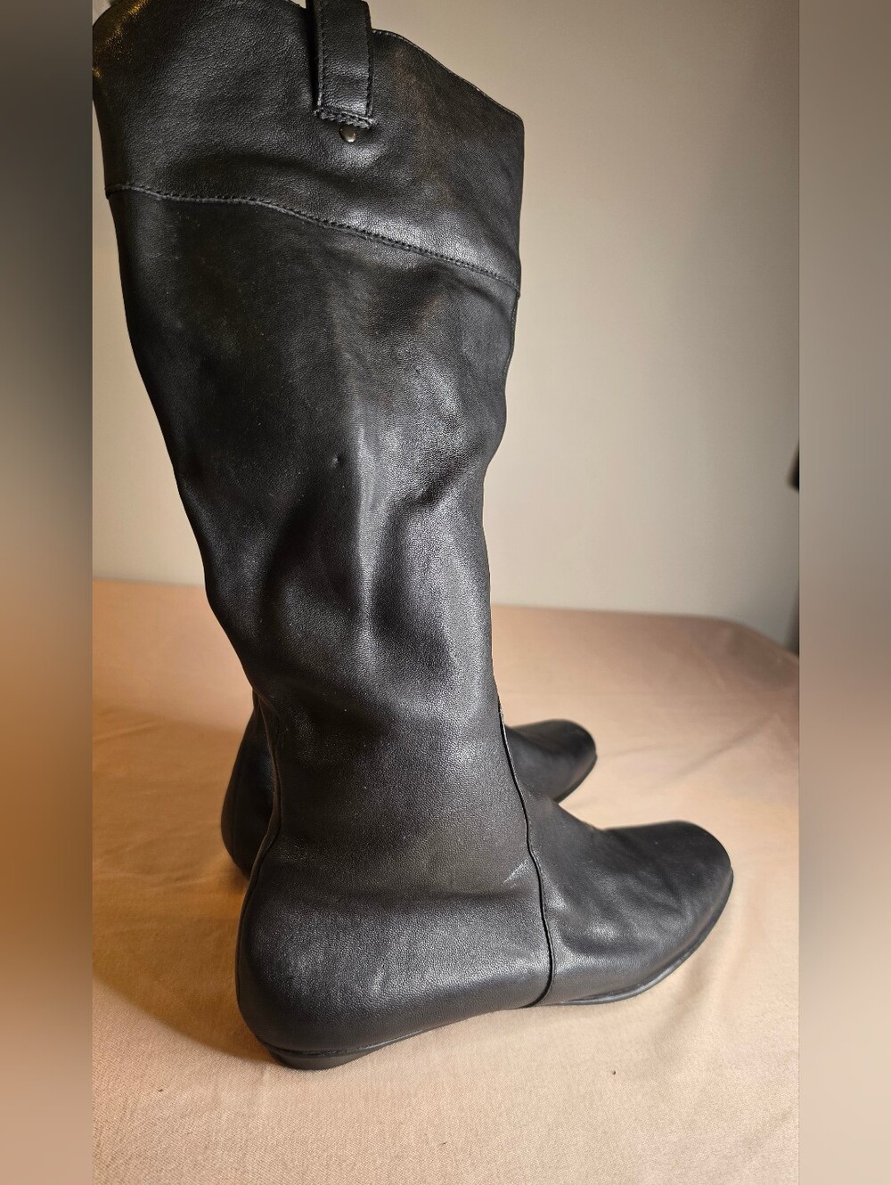 Born Crown Women's Black Leather Knee-High Riding Boots US 9